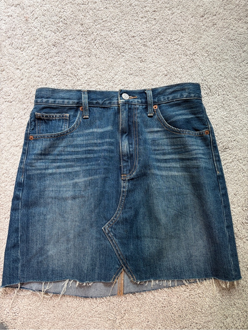 Lucky Brand Blue Denim Mini Skirt with Raw Hem